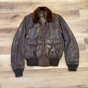 Vintage 60s G-1 Lambskin Leather Flight Jacket Size 42 Vietnam Era